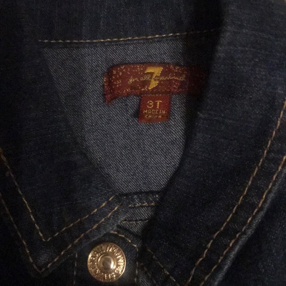 Jean Jacket 7 for all mankind 3T dark denim - Picture 2 of 3